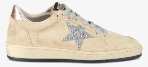 Ball Star Sneaker Beige Silver Glitter - Golden Goose Deluxe Brand