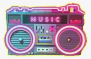 Music Musicbox Boombox Neon Retro Vintage Throwback - Transparent 90s Boom Box