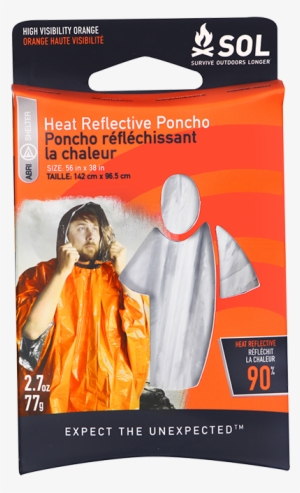 Sol Heat Reflective Survival Poncho Sol Heat Reflective - False Adventure Medical Sol Series Rescue Flash Mirror