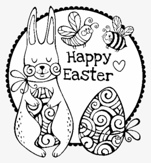 Happy Easter Card Coloring Page - Happy Birthday Clip Art Free