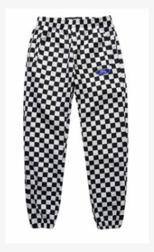 Fnty Retro Checkered Pants - Pantalones De Cuadros Grandes Blanco Y Negro