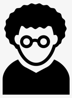 nerd man with curly hair and circular eyeglasses avatar - nerd profile
