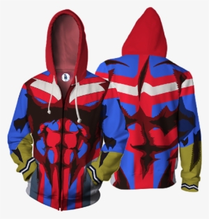 My Hero Academia All Might Blue Suit Cosplay Zip Up - All Might Hoodie