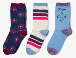 3-pack Girls Hear & Daisies Crew Socks - Sock