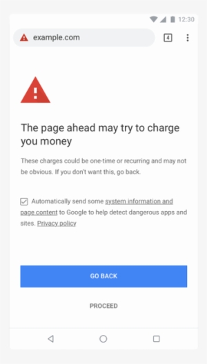 Chrome 71 Warning Page - Google Chrome