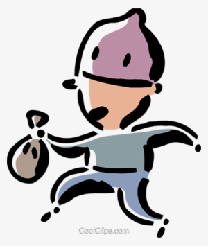 thief sneaking away royalty free vector clip art illustration