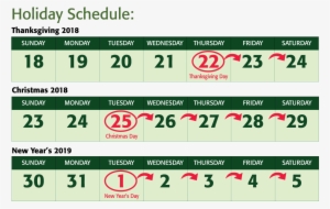 Holiday-schedule - Holiday
