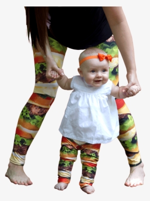 Picture Of A Baby Wearing Custom Printed Baby Leggings - Infant