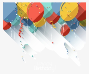 Jpg Black And White Download Baloon Vector Balloon - Birthday Card Flat Design
