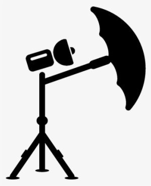 Photography Lamp Focus With Tripod And Umbrella Vector - Photography Studio Logo Png