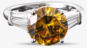 Natural Fancy Deep Brown-orange Diamond Ring, - Diamond