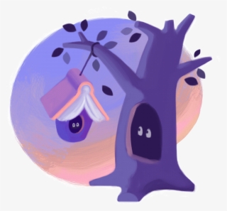 Searching Tree House Sticker By Monika Klobčar - Cartoon