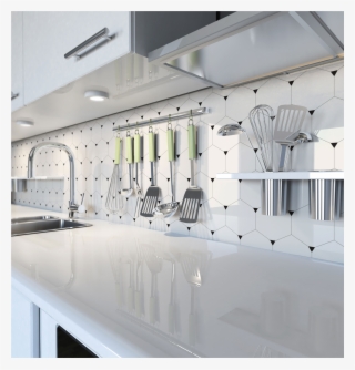 Salt Glass Backsplash - Kitchen Room Design