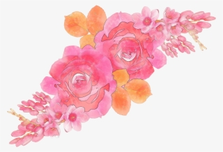 Watercolor Flower Pattern Png - Garden Roses