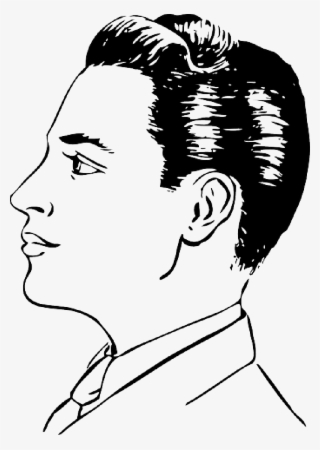 Png Download Bun Drawing Profile - Side Face Of Man Drawing