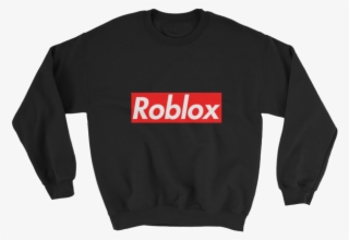 Supreme Roblox Sweatshirt Black Sweatshirt Transparent Png