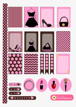 Free Printable Fashion Themed Stickers For Erin - Pink Planner Theme Stickers