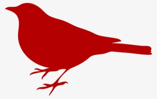 Black Bird Sitting Silhouette Red - Bird Silhouette Clip Art