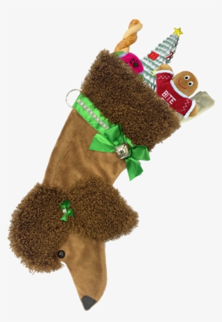 Brown Poodle Christmas Stocking - Christmas Stockings Dog Shaped