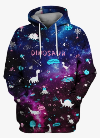 3d Dinosaur In The Galaxy Background Full Print T Shirt - Unicorn
