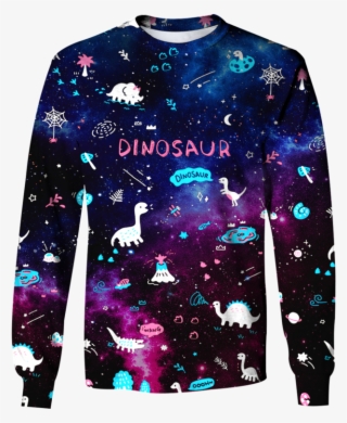 3d Dinosaur In The Galaxy Background Full Print T Shirt - Travel Photos
