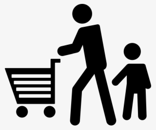 Father On Shopping With His Son Comments - Shopping Person Icon Png