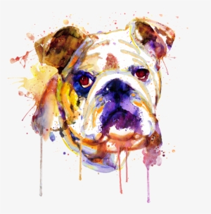 Bleed Area May Not Be Visible - English Bulldog Purple Painting