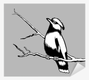 Bird Silhouette On Gray Background Sticker • Pixers® - Silhouette