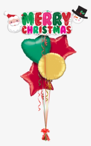 Merry Christmas Banner Christmas Balloon - 41 Inch Christmas Santa & Snowman Banner Balloon