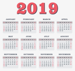 2019 calendar red transparent png image - calendar