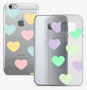 Cute Pastel Hearts Clear Iphone Samsung Phone Cases