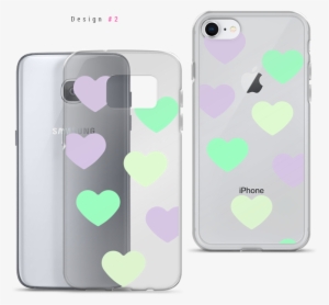 Cute Pastel Hearts Clear Iphone Samsung Phone Cases - Mobile Phone