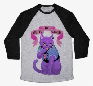 Up To No Good Pastel Goth Kitty Baseball Tee - Heroes Never Die Shirt