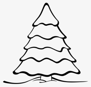 Evergreen Tree Clipart Black And White - Christmas Tree Black And White