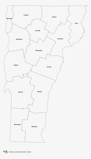 vermont counties outline map - vermont state outline counties