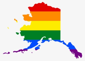 Svg Free Stock File Lgbt Flag Map - Alaska State With Stars