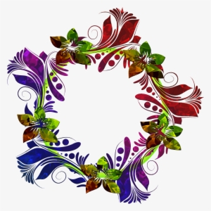 Colorful Floral Wreath Svg Freeuse - Transparent Png Flower Wreaths