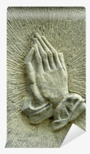 Christian Image Of Jesus' Praying Hands On A Gravestone - Manos Para Lapida