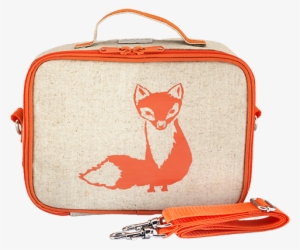 So Young Raw Linen Orange Fox Lunch Box - So Young Lunch Boxes