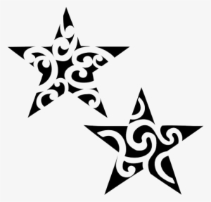 Tattoo Clipart Star Png - Moon And Stars Tribal Tattoo