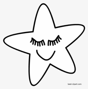 Black And White Sleeping Star Clip Art - Do You Remember