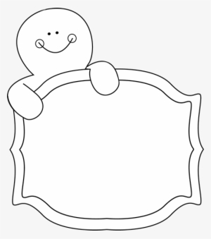 Black And White Gingerbread Man Sign Clip Art - Gingerbread Man Clipart Png Black And White