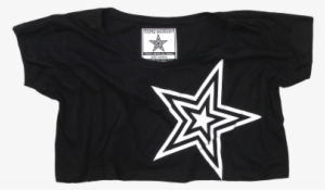 Women's Black Crop With White Star - Dirty Couture Shirts