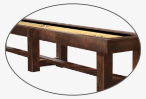 On Highly Detailed Solid Oak Frame With Genuine Mother - 16 Shuffleboard Table