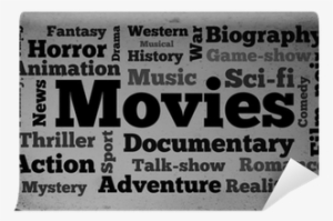 Movies Word Cloud On Old Tv Screen Background Wall - Bromley Mountain