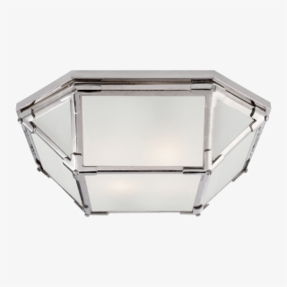 Morris Flush Mount In Polished Nickel With Frost