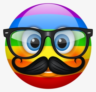 Rainbow Emoji - Hipster Emoticon