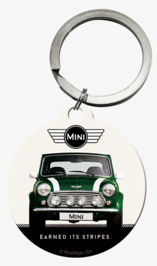 Nostalgic Art Metal Key Ring Mini Car & Logo - Mini Cooper Tin Sign