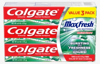 Colgate Max Fresh Toothpaste With Breath Strips, Clean