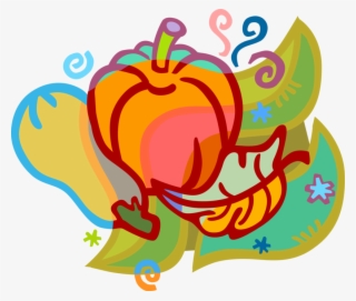 Vector Illustration Of Fall Or Autumn Harvest Pumpkin - Clip Art